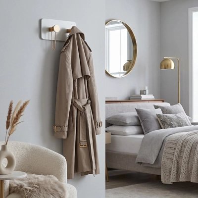 Porte manteau bois gris chambre femme