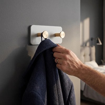 Porte manteau bois gris chambre homme