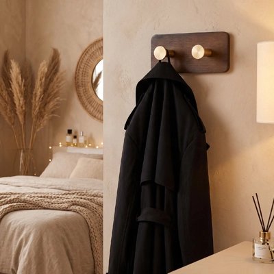 Porte manteau bois marron décoratif